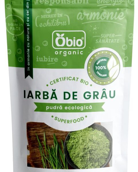 Iarba de grau pulbere eco 125g Obio