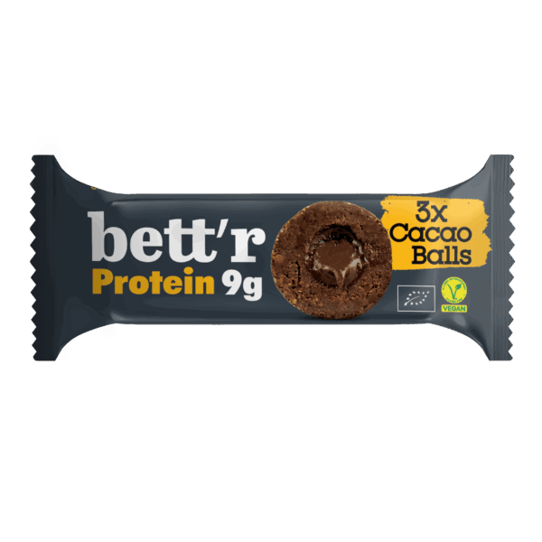 Bilute proteice cu umplutura de cacao, bio, 3x15g, Bettr