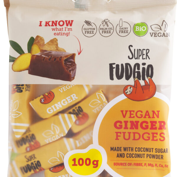 Caramele aroma ghimbir, bio, 100g, Super Fudgio