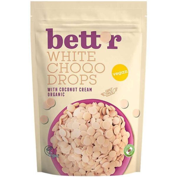 Choco drops White ciocolata alba bio 200g Bettr