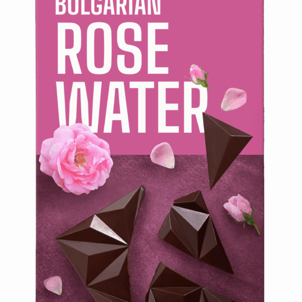 Ciocolata neagra 70% cu apa de trandafir, bio, 60g, Benjamissimo