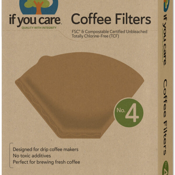 Filtre de cafea marimea 4, nealbite, fara clor, compostabile, 100buc, If You Care