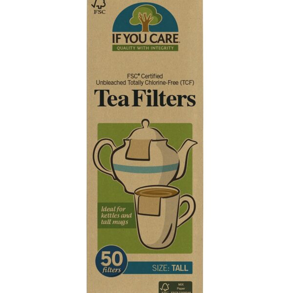 Filtre de ceai inalte, nealbite, fara clor, compostabile, 50buc, If You Care