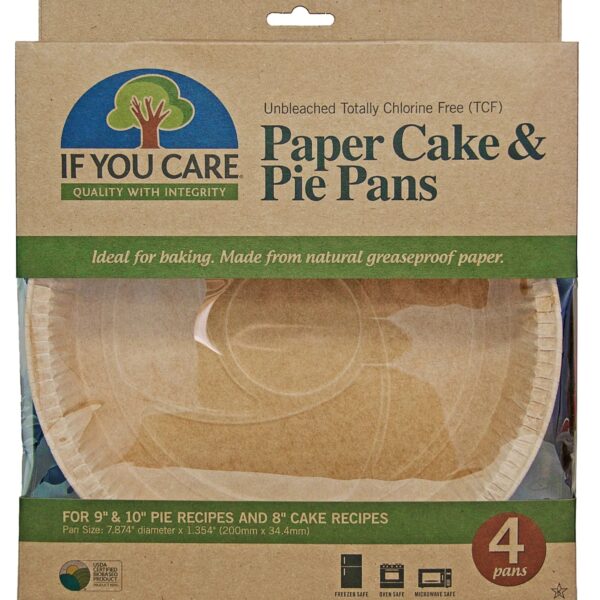 Forme de copt rotunde pentru tarte, din hartie nealbita, fara clor, 4 buc., If You Care