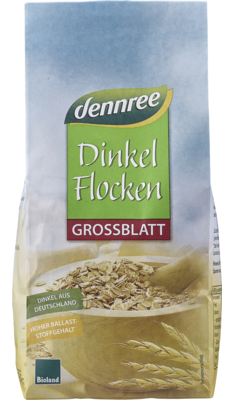 Fulgi de spelta mari, bio, 500g, Dennree