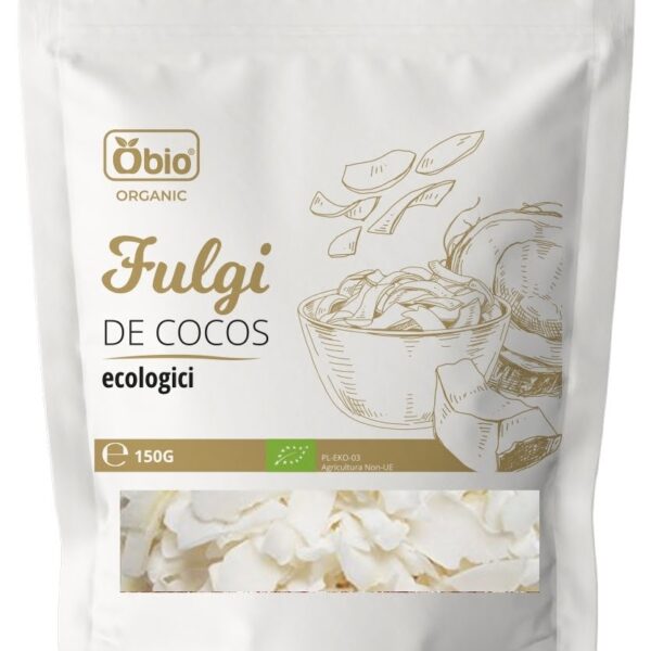 Fulgi de cocos raw bio 150g Obio
