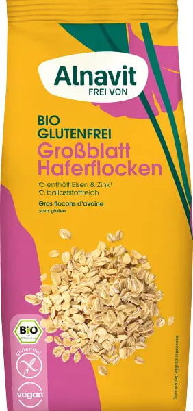 Fulgi de ovaz mari, fara gluten, bio, 450g Alnavit