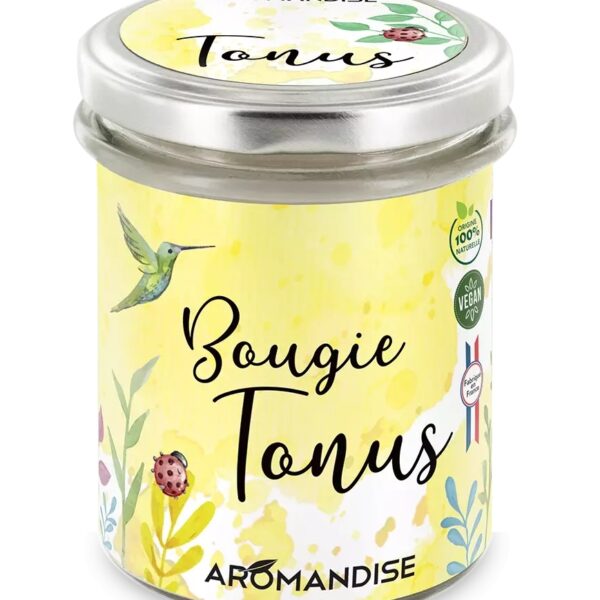 Lumanare parfumata naturala Tonus, vegana, 150g Aromandise