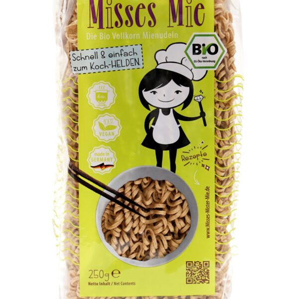 Noodles din grau integral bio 250g Misses Mie