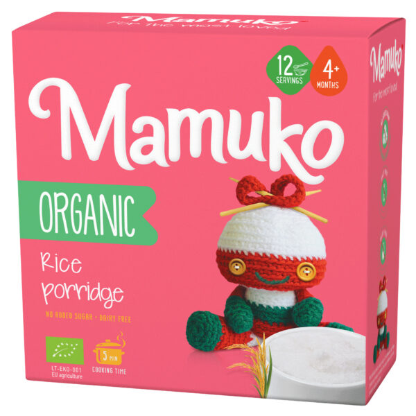 Porridge din orez bio, 4+ luni, 200g Mamuko