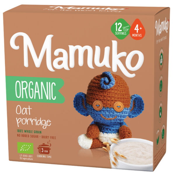 Porridge din ovaz bio, 4+ luni, 200g Mamuko