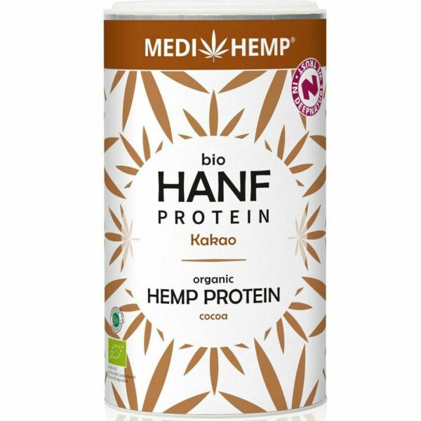 Proteina din canepa cu cacao, bio, 180g, Medihemp