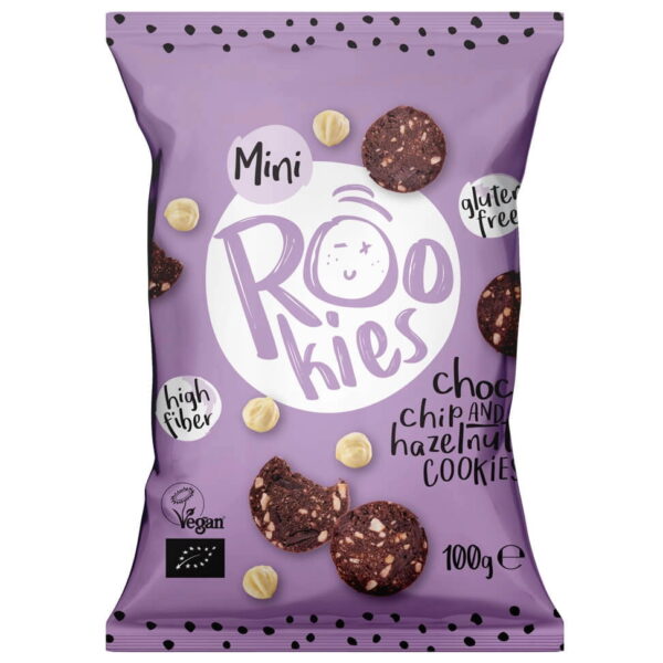 ROOKIES - mini cookies cu ciocolata si alune bio 100g