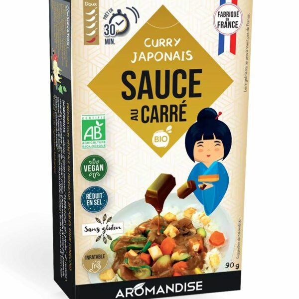 Sos curry japonez bio, 5 cuburi, 90g, Aromandise
