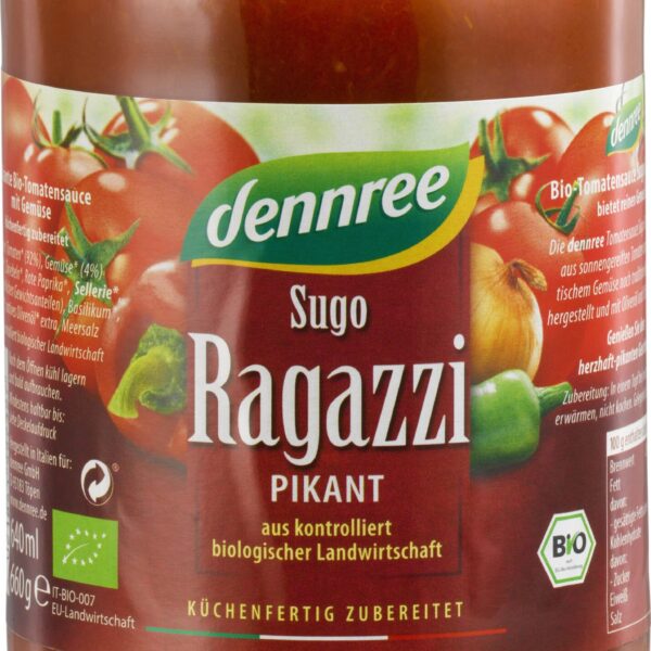 Sos de rosii picant Sugo Ragazzi bio 660g Dennree