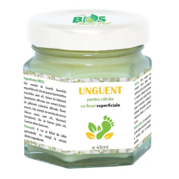Unguent pentru calcaie cu fisuri superficiale, 100% natural, 45 ml, Bios Mineral Plant