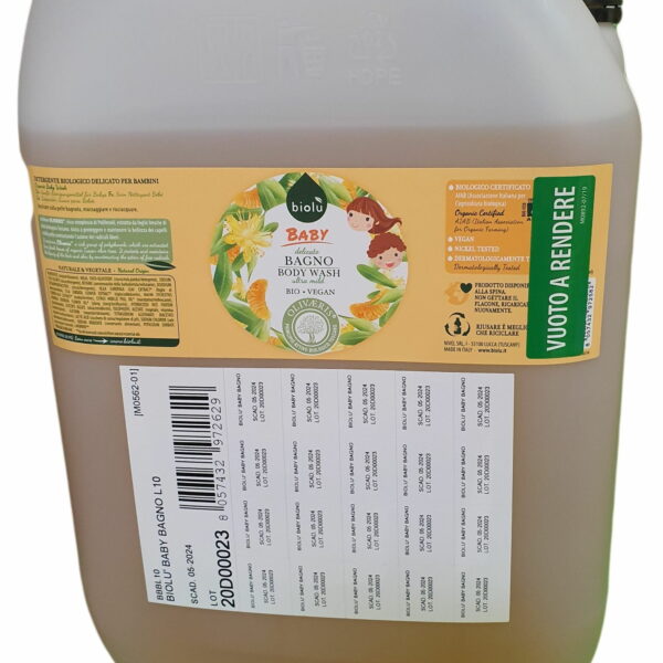 Biolu Gel de dus ecologic cu ulei de mandarin pentru copii 10L