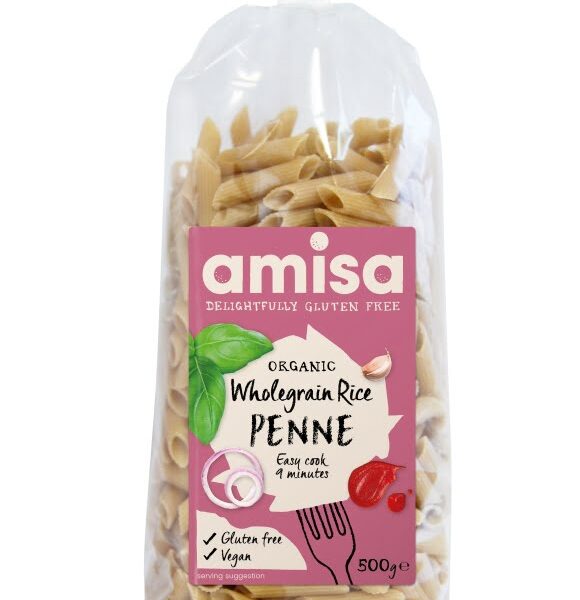 Penne din orez integral fara gluten eco 500g Amisa