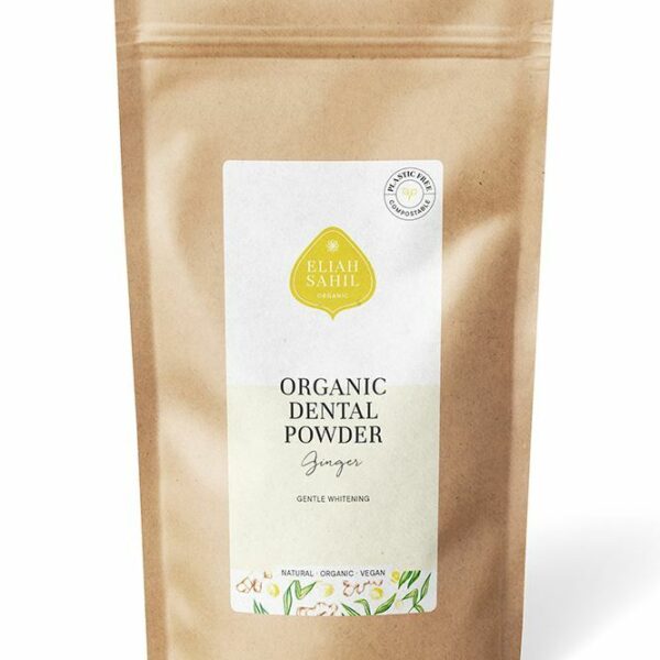 Pudra cu ghimbir pentru curatarea si albirea dintilor bio 200g refill Eliah Sahil