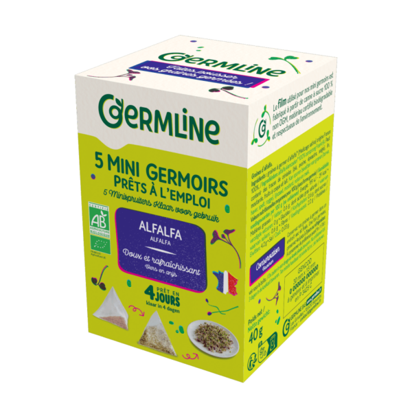 Mini germinatoare cu seminte de alfalfa bio 5 bucati x 8g 40g Germline