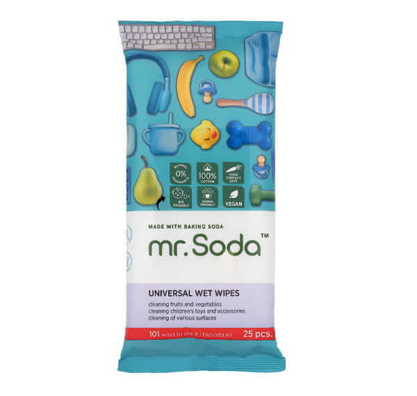 Servetele umede universale cu bicarbonat de sodiu 25 bucati Mr. Soda
