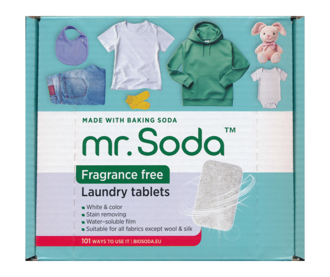 Tablete pentru masina de spalat rufe cu bicarbonat de sodiu 30 bucati x 25g Mr. Soda