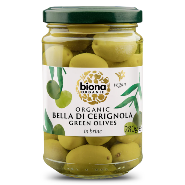 Masline verzi bella di cerignola in saramura bio 280g Biona