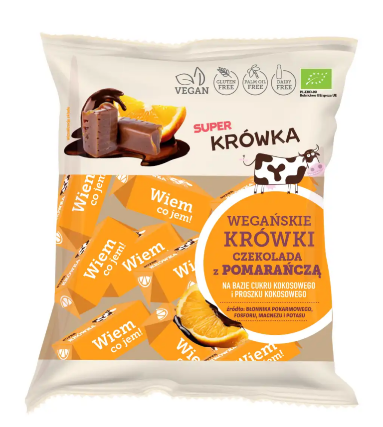 Caramele - aroma ciocolata cu portocale bio 150g Super Fudgio