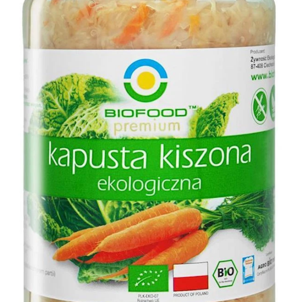 Varza lactofermentata cu morcovi bio 700g Biofood