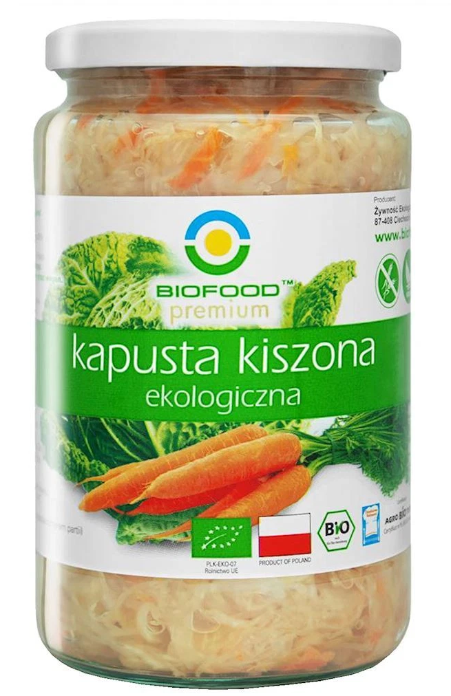 Varza lactofermentata cu morcovi bio 700g Biofood