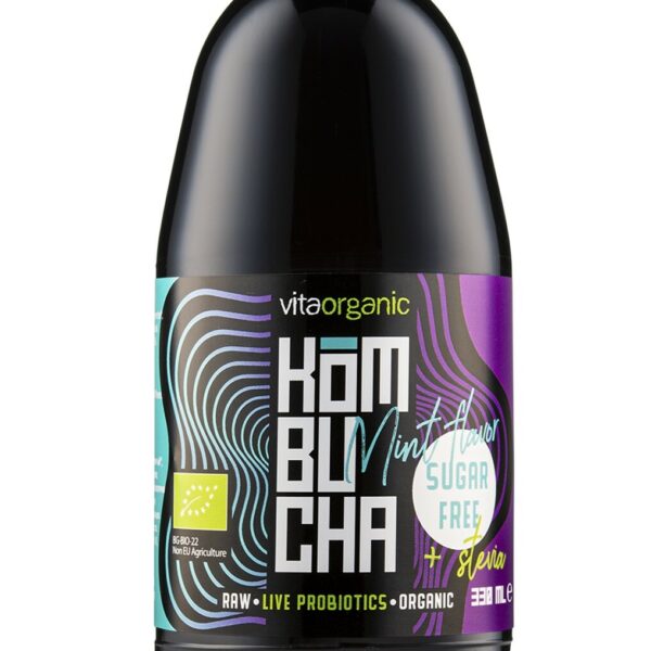 Kombucha cu menta indulcita cu stevia bio 330ml Vita Organic