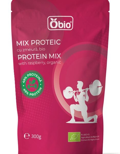 Mix proteic cu zmeura bio 300g Obio